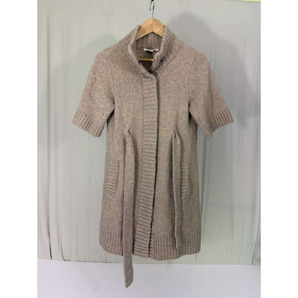 Banana Republic Women Tan Cardigan Wool Cashmere Blend Sz M Minimalist Quiet Lux